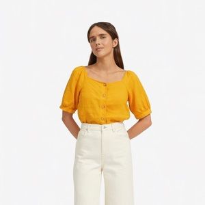 Everlane linen puff sleeve top